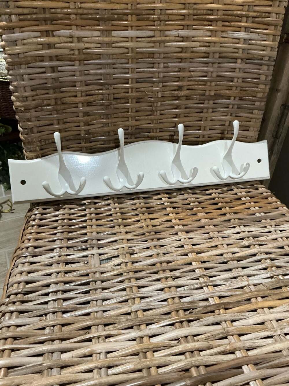 WEBI White Wall Mounted Coat Rack with 4 Triple Hooks
